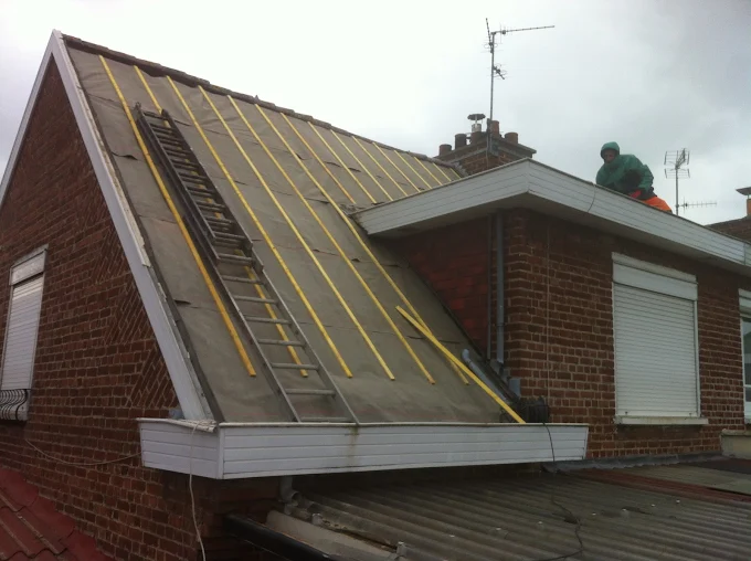 Toiture d'une maison de la commune Bersée